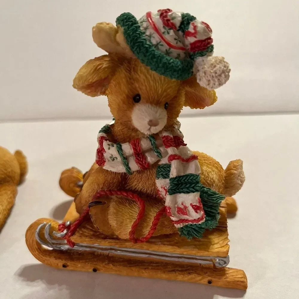 Santa's Special DEERlivery 1994 set of two‎ (2) vintage figurines.
